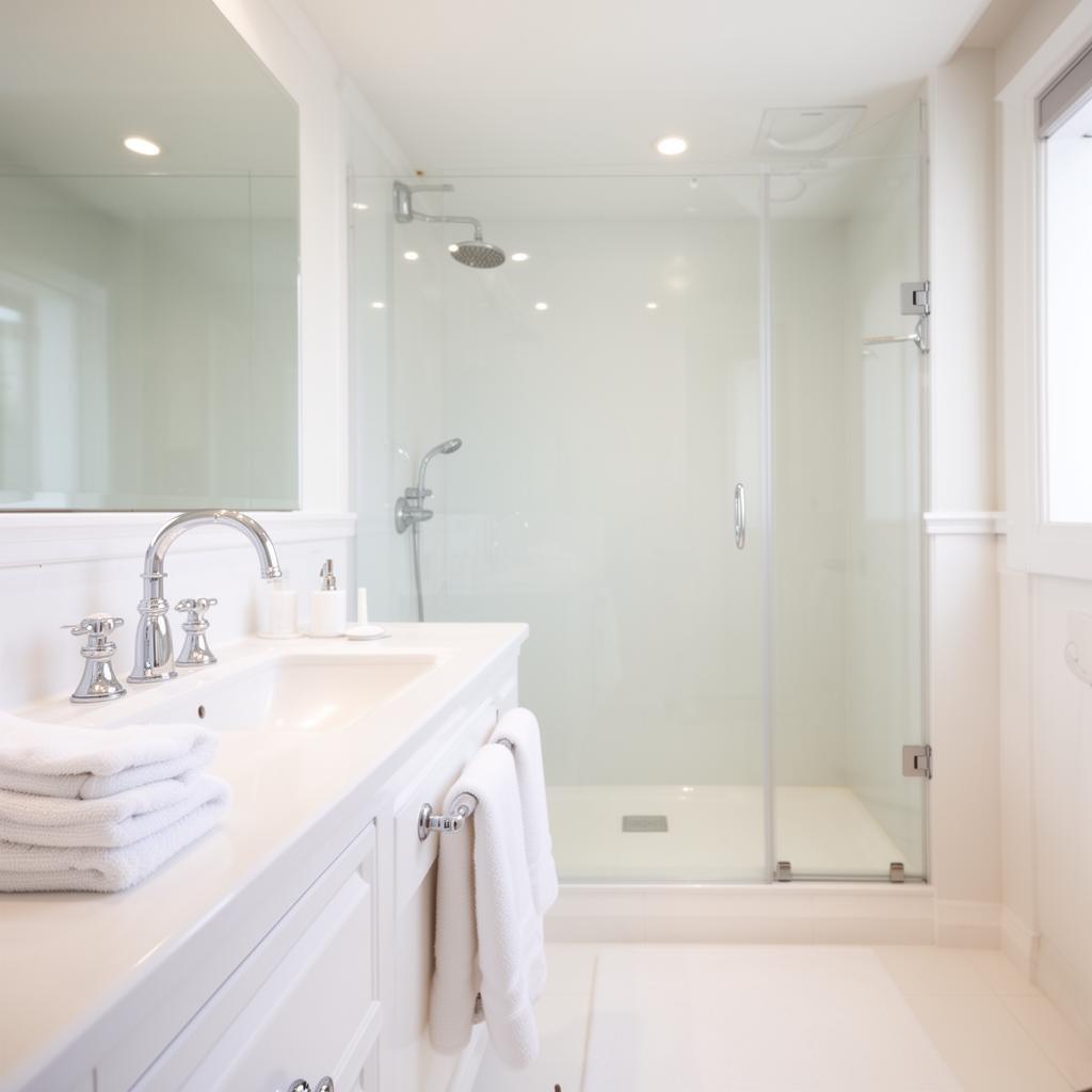 Spotless Chapel Hill bathroom cleaned by Triangle Home Cleaners near UNC and Franklin Street.